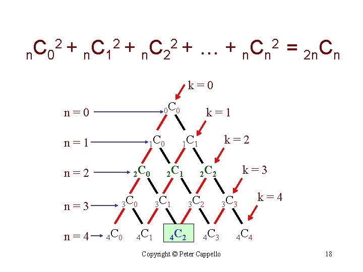 2+ C 2+ … + C 2 = C n 0 n 1 n