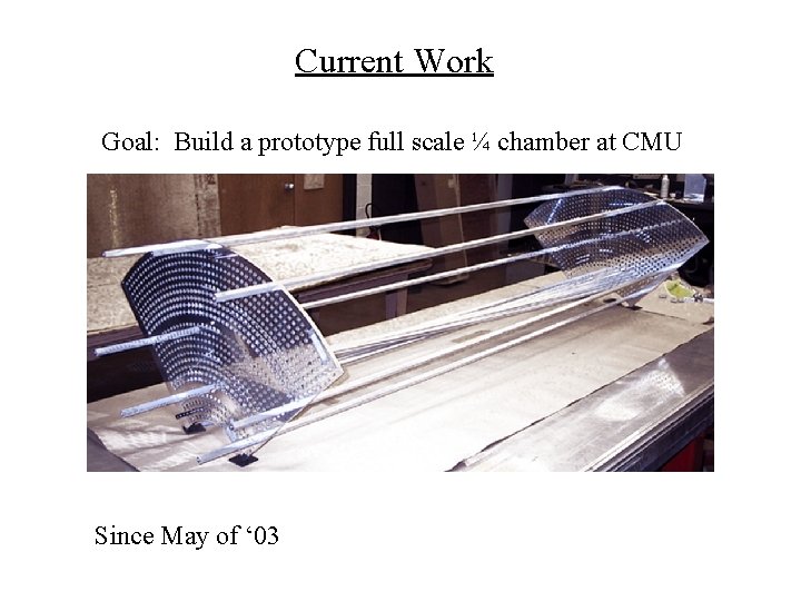 Current Work Goal: Build a prototype full scale ¼ chamber at CMU Since May