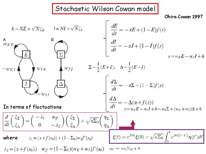 Stochastic Wilson Cowan model In terms of fluctuations where Ohira Cowan 1997 