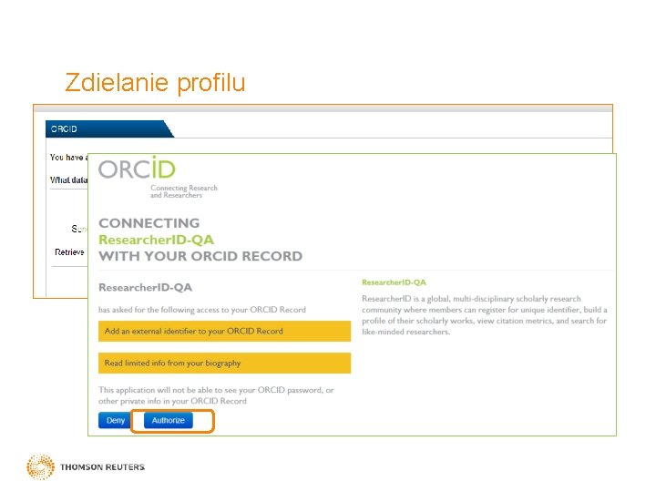 Zdielanie profilu 
