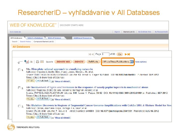 Researcher. ID – vyhľadávanie v All Databases Search Researcher. ID numbers in All Databases