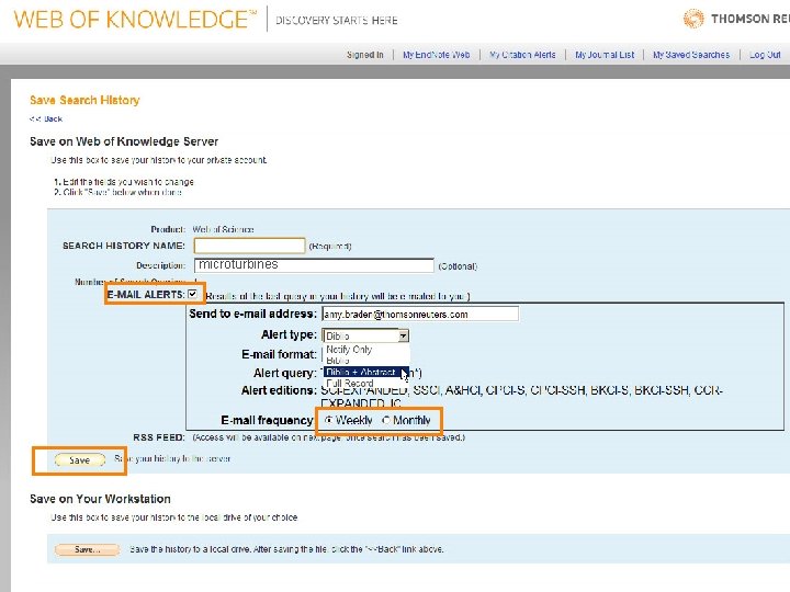 Creating Alerts from results pages microturbines 