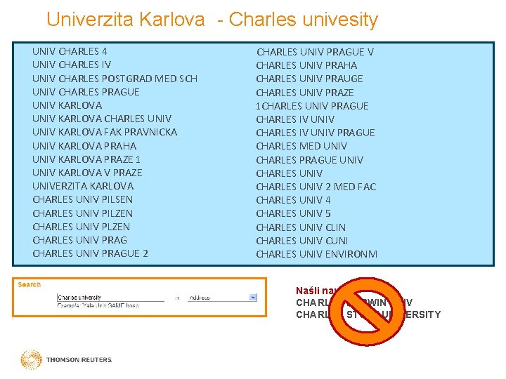 Univerzita Karlova - Charles univesityby Address UNIV CHARLES 4 CHARLES UNIV PRAGUE V UNIV
