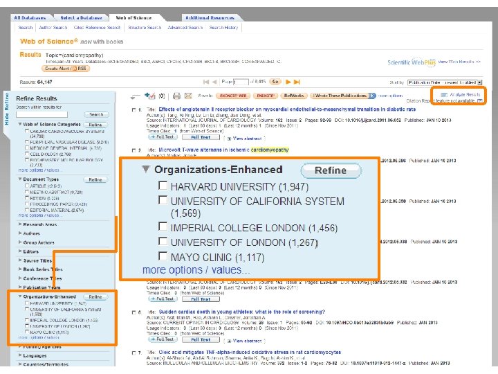Refine/Analyze by Organization Enhanced 