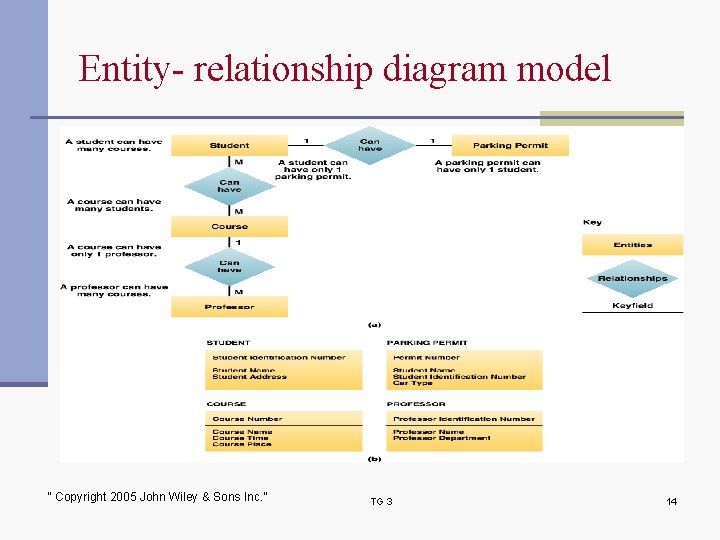 Entity- relationship diagram model “ Copyright 2005 John Wiley & Sons Inc. ” TG