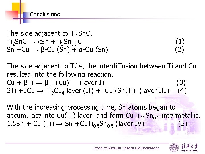 Conclusions The side adjacent to Ti 2 Sn. C, Ti 2 Sn. C →