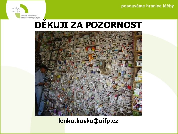 DĚKUJI ZA POZORNOST Lenka Kaška lenka. kaska@aifp. cz 