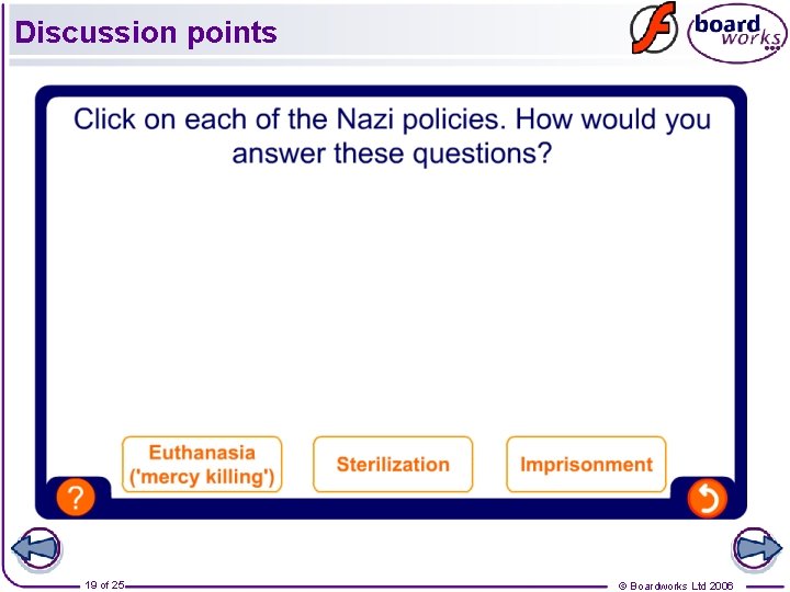 Discussion points 19 of 25 © Boardworks Ltd 2006 
