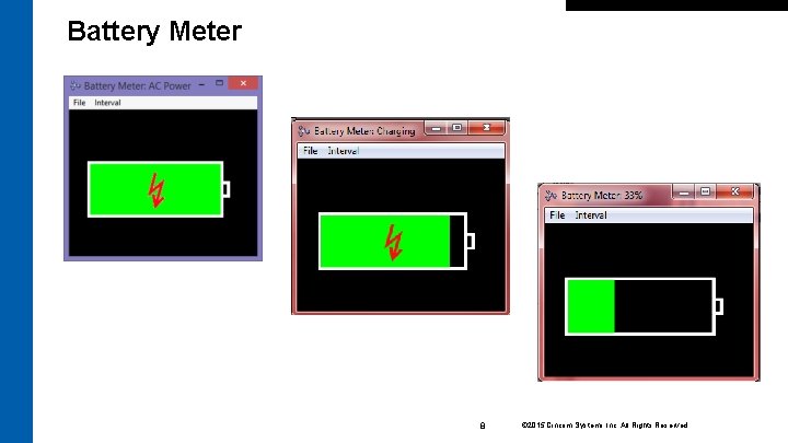 Battery Meter 8 © 2015 Cincom Systems Inc. All Rights Reserved. 