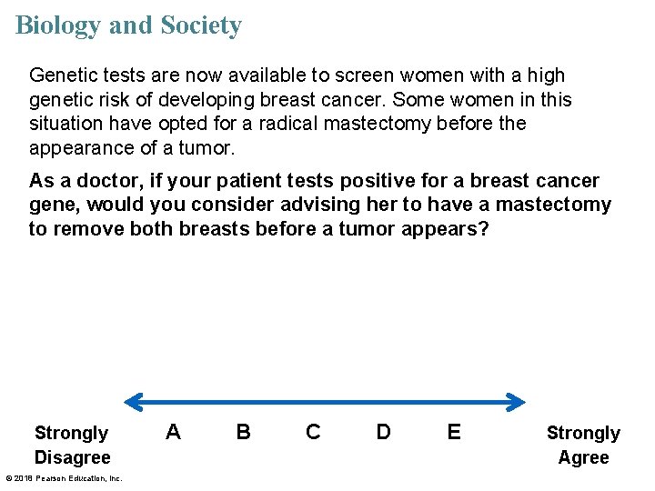 Biology and Society Genetic tests are now available to screen women with a high