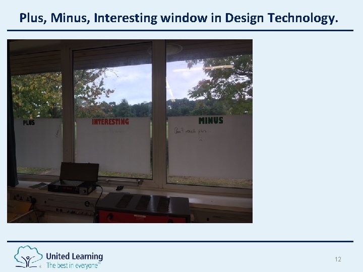 Plus, Minus, Interesting window in Design Technology. 12 