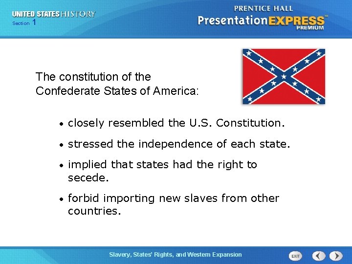 Chapter Section 1 25 Section 1 The constitution of the Confederate States of America: