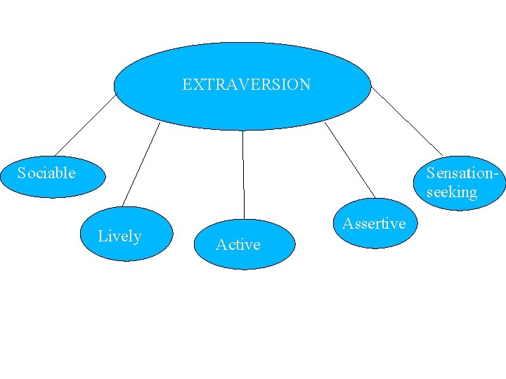 EXTRAVERSION Sociable Sensationseeking Lively Assertive Active 