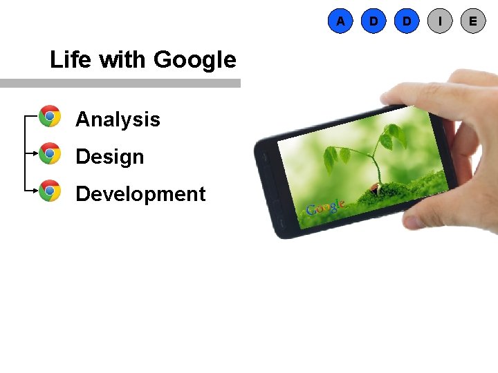 A Life with Google Analysis Design Development D D I E 