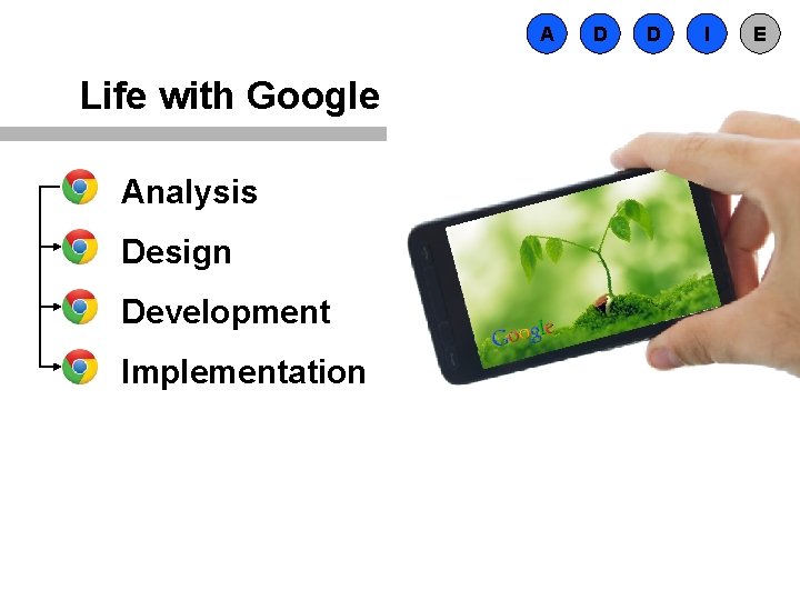 A Life with Google Analysis Design Development Implementation D D I E 