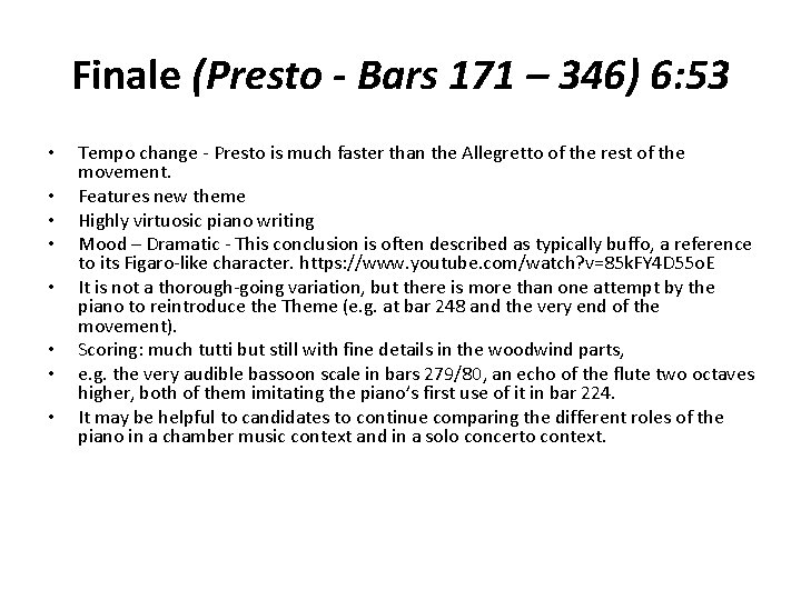 Finale (Presto - Bars 171 – 346) 6: 53 • • Tempo change -