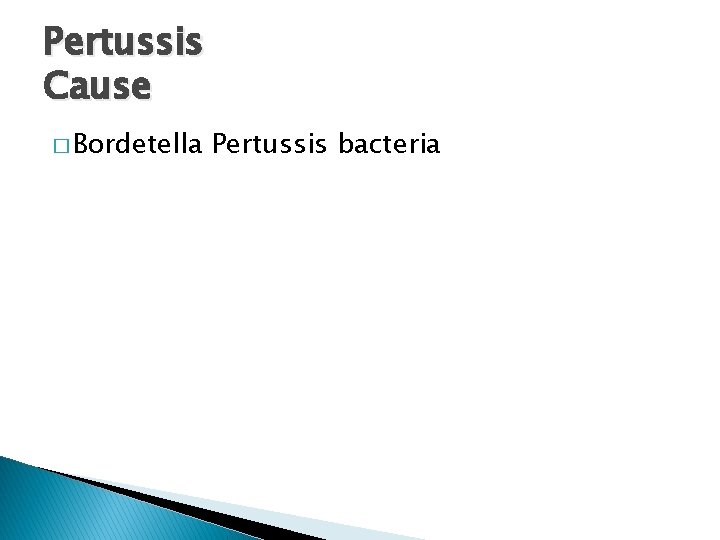 Pertussis Cause � Bordetella Pertussis bacteria 
