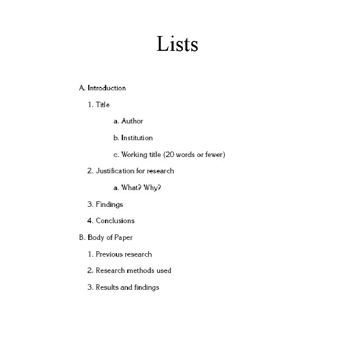 Lists 