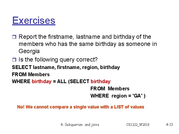 Exercises r Report the firstname, lastname and birthday of the members who has the Exercises r Report the firstname, lastname and birthday of the members who has the