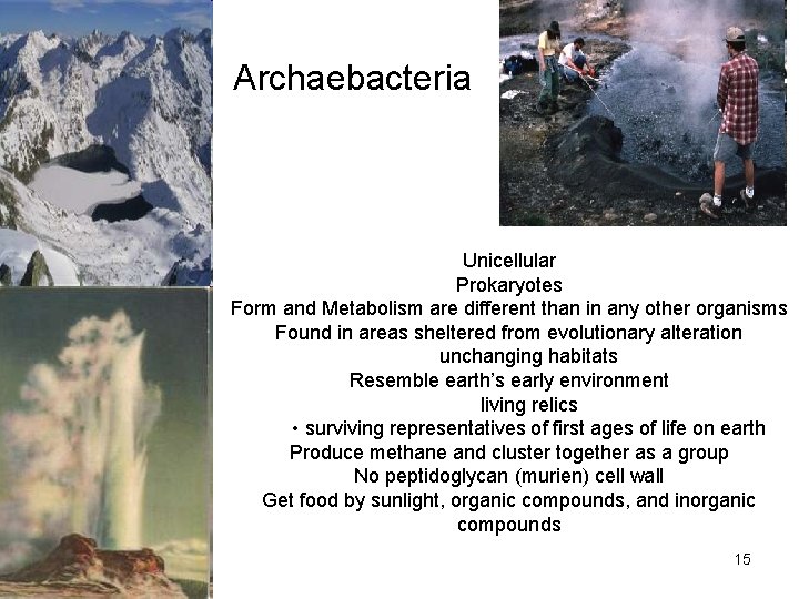 Archaebacteria Unicellular Prokaryotes Form and Metabolism are different than in any other organisms Found