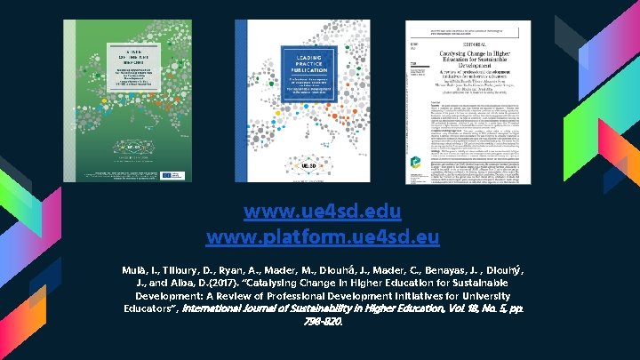 www. ue 4 sd. edu www. platform. ue 4 sd. eu Mulà, I. ,