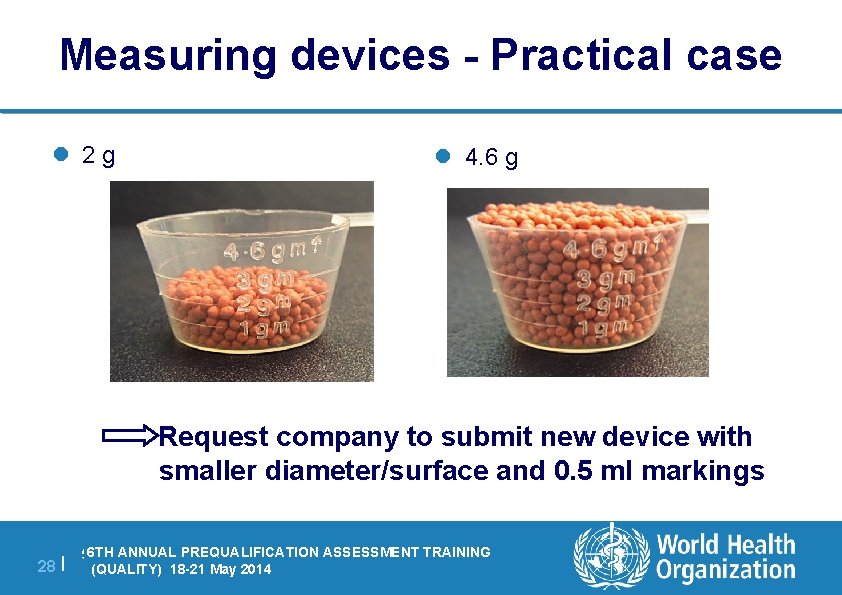 Measuring devices - Practical case l 2 g l 4. 6 g Request company