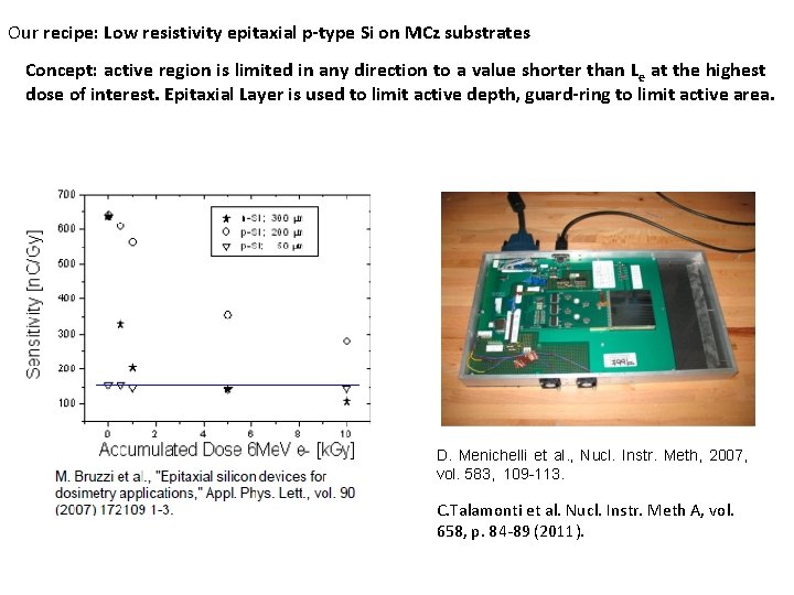 Our recipe: Low resistivity epitaxial p-type Si on MCz substrates Concept: active region is