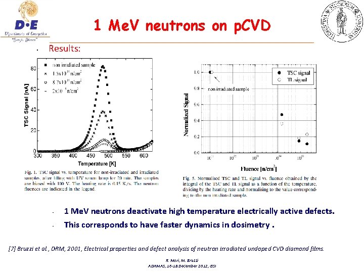 1 Me. V neutrons on p. CVD • Results: • 1 Me. V neutrons