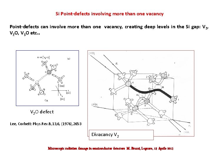 Si Point-defects involving more than one vacancy Point-defects can involve more than one vacancy,