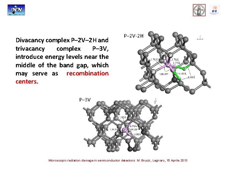 Divacancy complex P– 2 V– 2 H and trivacancy complex P– 3 V, introduce