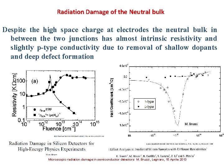 Radiation Damage of the Neutral bulk Despite the high space charge at electrodes the