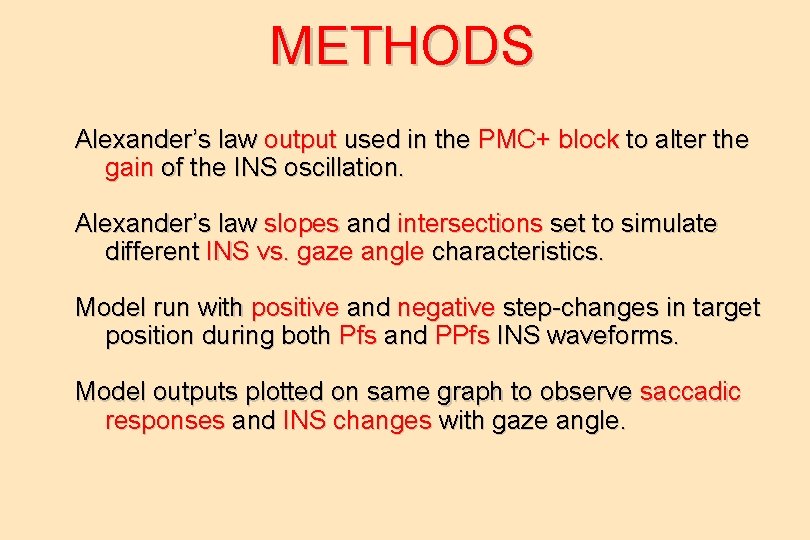 METHODS Alexander’s law output used in the PMC+ block to alter the gain of
