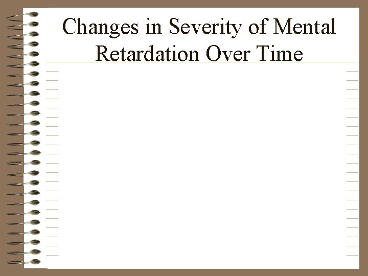 Changes in Severity of Mental Retardation Over Time 