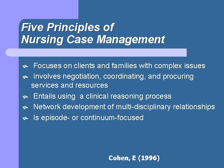 NURSING CASE MANAGEMENT A COMMUNITY and PUBLIC HEALTH