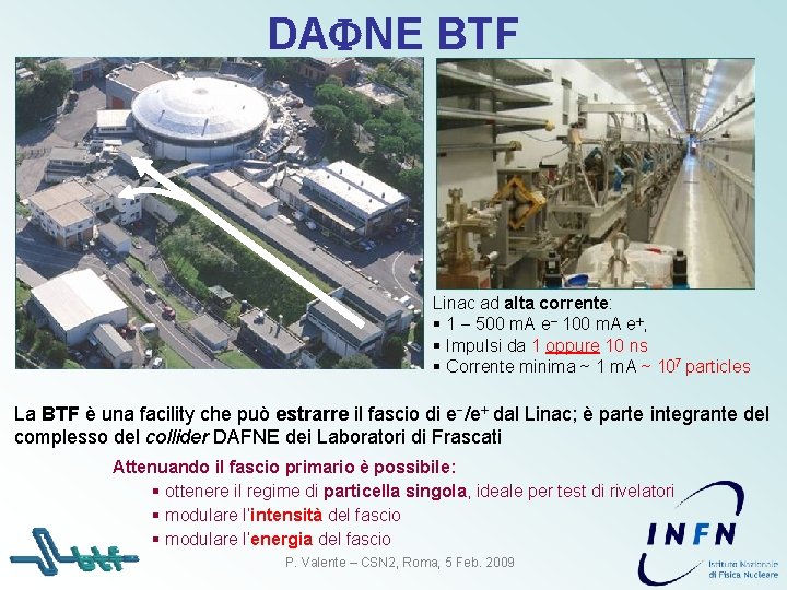 DAFNE BTF Linac ad alta corrente: § 1 - 500 m. A e- 100
