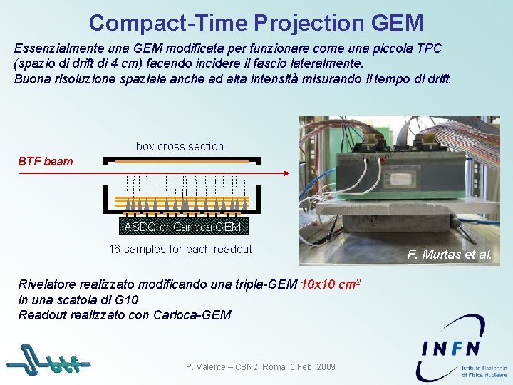 Compact-Time Projection GEM Essenzialmente una GEM modificata per funzionare come una piccola TPC (spazio