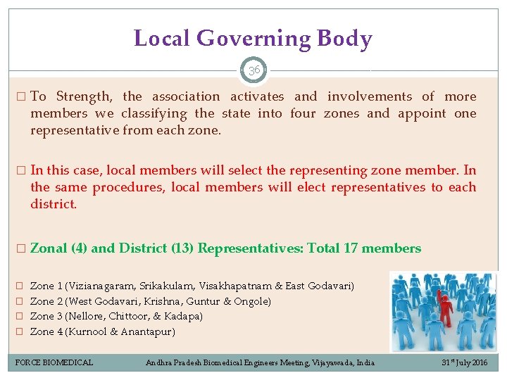 Local Governing Body 36 � To Strength, the association activates and involvements of more Local Governing Body 36 � To Strength, the association activates and involvements of more