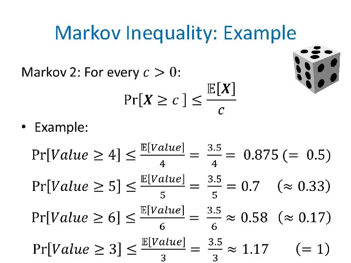 Markov Inequality: Example • 