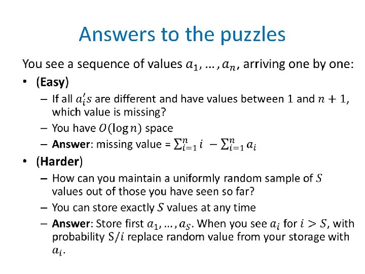 Answers to the puzzles • 