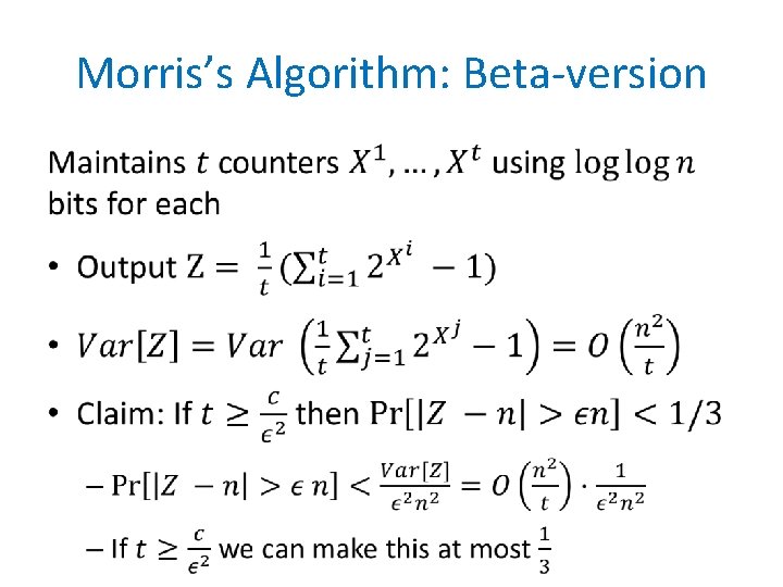 Morris’s Algorithm: Beta-version • 