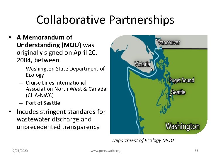 Collaborative Partnerships • A Memorandum of Understanding (MOU) was originally signed on April 20,