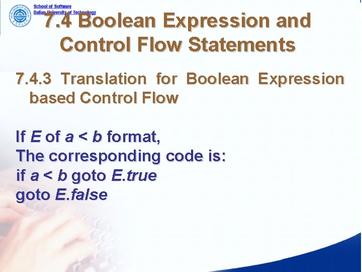 7. 4 Boolean Expression and Control Flow Statements 7. 4. 3 Translation for Boolean 7. 4 Boolean Expression and Control Flow Statements 7. 4. 3 Translation for Boolean
