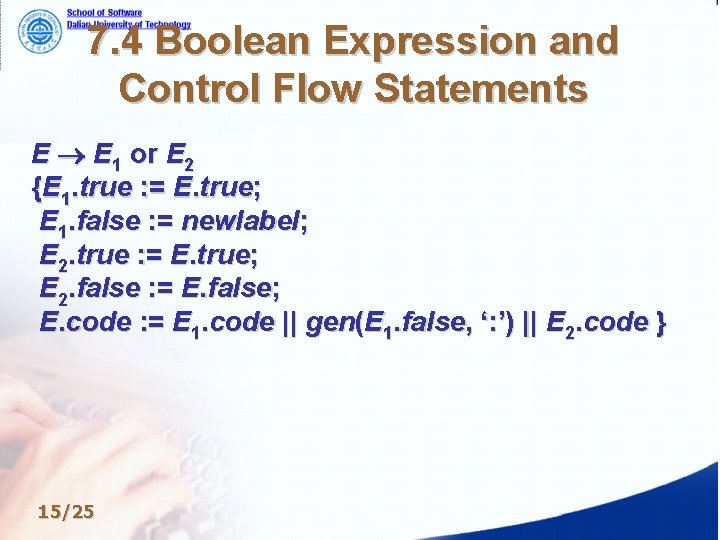7. 4 Boolean Expression and Control Flow Statements E E 1 or E 2 7. 4 Boolean Expression and Control Flow Statements E E 1 or E 2