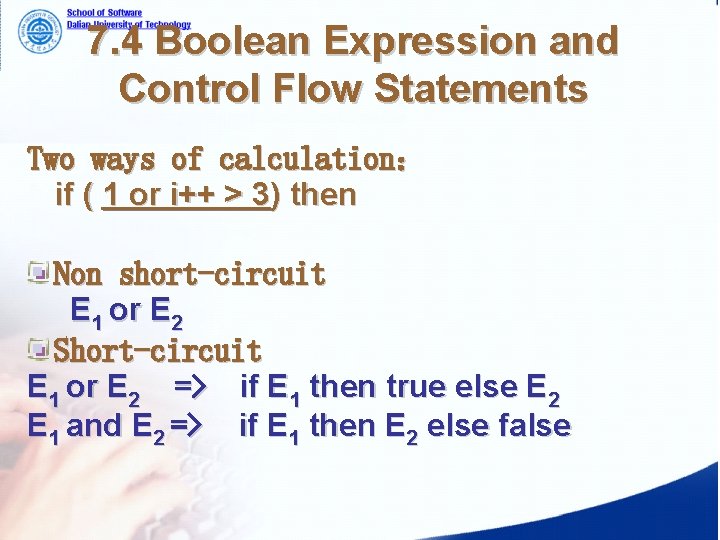 7. 4 Boolean Expression and Control Flow Statements Two ways of calculation: if ( 7. 4 Boolean Expression and Control Flow Statements Two ways of calculation: if (
