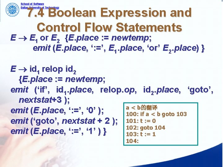 7. 4 Boolean Expression and Control Flow Statements E E 1 or E 2 7. 4 Boolean Expression and Control Flow Statements E E 1 or E 2