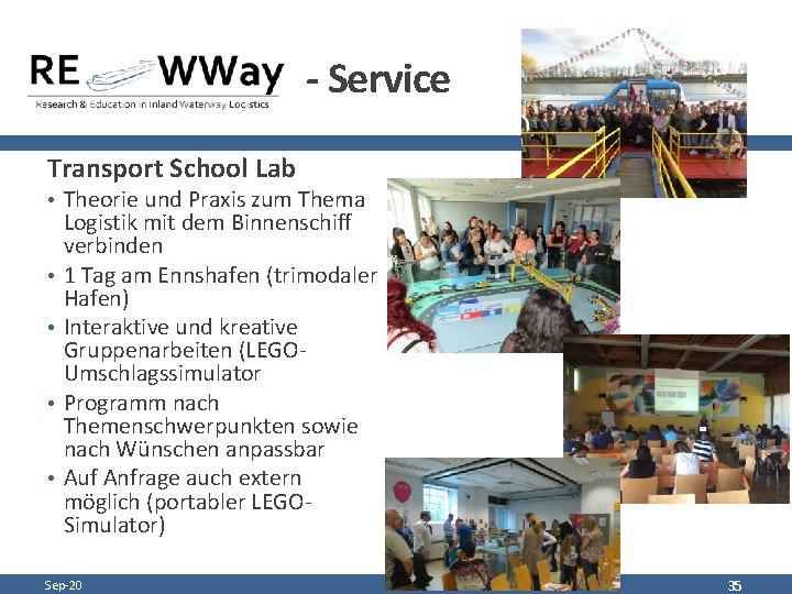 - Service Transport School Lab • Theorie und Praxis zum Thema • • Logistik