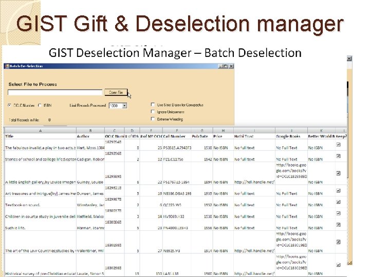 GIST Gift & Deselection manager 