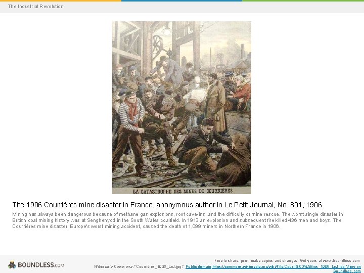 The Industrial Revolution The 1906 Courrières mine disaster in France, anonymous author in Le