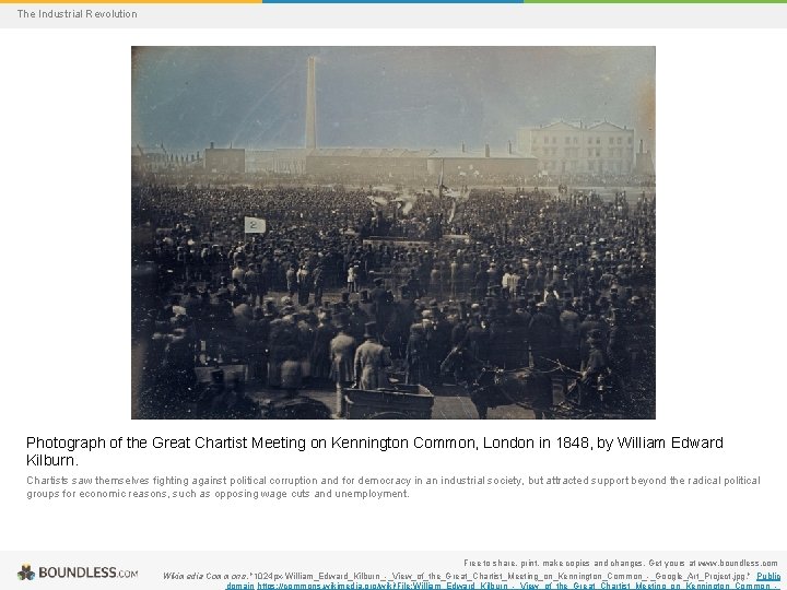 The Industrial Revolution Photograph of the Great Chartist Meeting on Kennington Common, London in