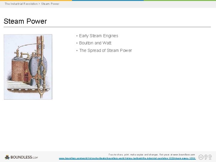 The Industrial Revolution > Steam Power • Early Steam Engines • Boulton and Watt